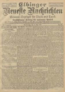 Elbinger Neueste Nachrichten, Nr. 108 Donnerstag 9 Mai 1912 64. Jahrgang