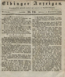 Elbinger Anzeigen, Nr. 72. Mittwoch, 7. September 1836