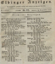 Elbinger Anzeigen, Nr. 77. Sonnabend, 24. September 1836