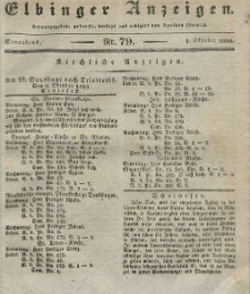 Elbinger Anzeigen, Nr. 79. Sonnabend, 1. Oktober 1836