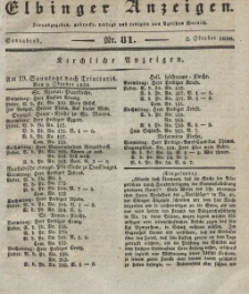Elbinger Anzeigen, Nr. 81. Sonnabend, 8. Oktober 1836