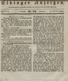 Elbinger Anzeigen, Nr. 82. Mittwoch, 12. Oktober 1836