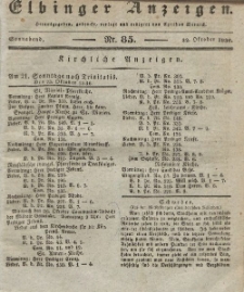 Elbinger Anzeigen, Nr. 85. Sonnabend, 22. Oktober 1836