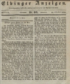 Elbinger Anzeigen, Nr. 86. Mittwoch, 26. Oktober 1836