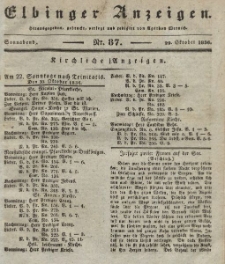 Elbinger Anzeigen, Nr. 87. Sonnabend, 29. Oktober 1836