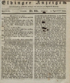 Elbinger Anzeigen, Nr. 88. Mittwoch, 2. November 1836