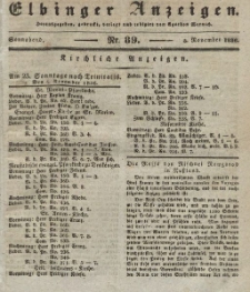Elbinger Anzeigen, Nr. 89. Sonnabend, 5. November 1836
