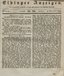 Elbinger Anzeigen, Nr. 90. Mittwoch, 9. November 1836