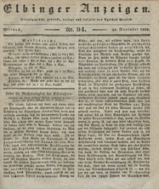 Elbinger Anzeigen, Nr. 94. Mittwoch, 23. November 1836