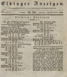 Elbinger Anzeigen, Nr. 95. Sonnabend, 26. November 1836