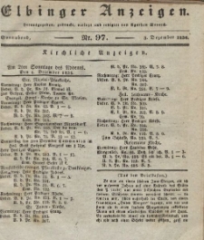 Elbinger Anzeigen, Nr. 97. Sonnabend, 3. Dezember 1836