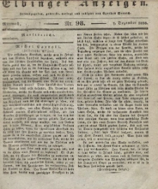 Elbinger Anzeigen, Nr. 98. Mittwoch, 7. Dezember 1836