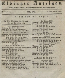 Elbinger Anzeigen, Nr. 99. Sonnabend, 10. Dezember 1836