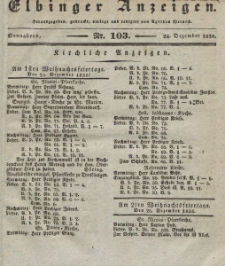 Elbinger Anzeigen, Nr. 103. Sonnabend, 24. Dezember 1836