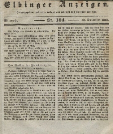 Elbinger Anzeigen, Nr. 104. Mittwoch, 28. Dezember 1836