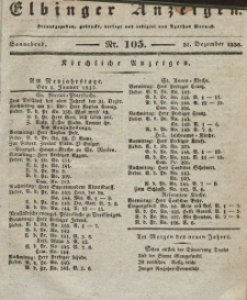 Elbinger Anzeigen, Nr. 105. Sonnabend, 31. Dezember 1836