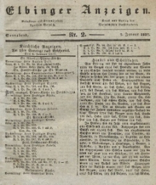 Elbinger Anzeigen, Nr. 2. Sonnabend, 7. Januar 1837