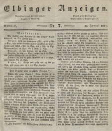 Elbinger Anzeigen, Nr. 7. Mittwoch, 25. Januar 1837