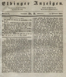 Elbinger Anzeigen, Nr. 9. Mittwoch, 1. Februar 1837