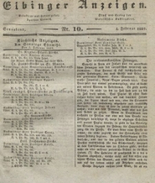 Elbinger Anzeigen, Nr. 10. Sonnabend, 4. Februar 1837