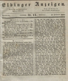 Elbinger Anzeigen, Nr. 11. Mittwoch, 8. Februar 1837