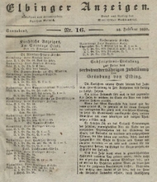Elbinger Anzeigen, Nr. 16. Sonnabend, 25. Februar 1837