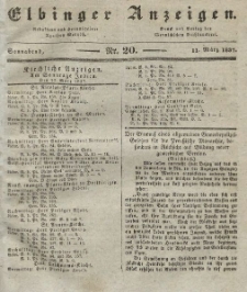 Elbinger Anzeigen, Nr. 20. Sonnabend, 11. März 1837