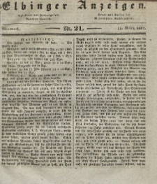 Elbinger Anzeigen, Nr. 21. Mittwoch, 15. März 1837