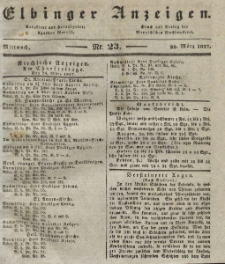 Elbinger Anzeigen, Nr. 23. Mittwoch, 22. März 1837