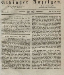 Elbinger Anzeigen, Nr. 25. Mittwoch, 29. März 1837