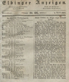 Elbinger Anzeigen, Nr. 26. Sonnabend, 1. April 1837