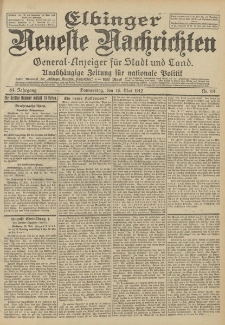 Elbinger Neueste Nachrichten, Nr. 114 Donnerstag 16 Mai 1912 64. Jahrgang