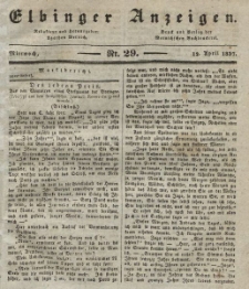 Elbinger Anzeigen, Nr. 29. Mittwoch, 12. April 1837