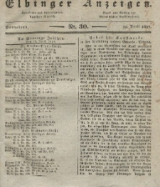 Elbinger Anzeigen, Nr. 30. Sonnabend, 15. April 1837