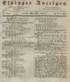 Elbinger Anzeigen, Nr. 31. Dienstag, 18. April 1837