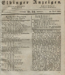 Elbinger Anzeigen, Nr. 34. Sonnabend, 29. April 1837