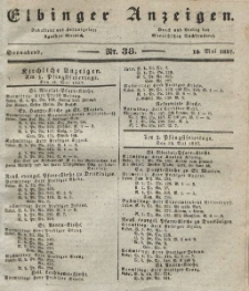 Elbinger Anzeigen, Nr. 38. Sonnabend, 13. Mai 1837