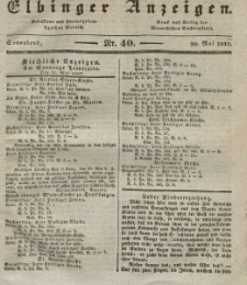 Elbinger Anzeigen, Nr. 40. Sonnabend, 20. Mai 1837
