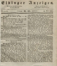 Elbinger Anzeigen, Nr. 41. Mittwoch, 24. Mai 1837