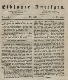 Elbinger Anzeigen, Nr. 43. Mittwoch, 31. Mai 1837