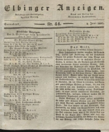 Elbinger Anzeigen, Nr. 44. Sonnabend, 3. Juni 1837