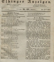 Elbinger Anzeigen, Nr. 46. Sonnabend, 10. Juni 1837