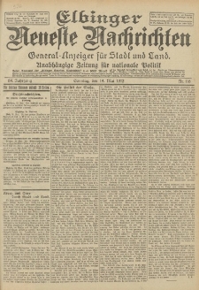 Elbinger Neueste Nachrichten, Nr. 116 Sonntag 19 Mai 1912 64. Jahrgang