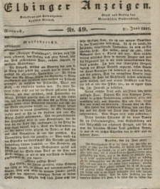 Elbinger Anzeigen, Nr. 49. Mittwoch, 21. Juni 1837