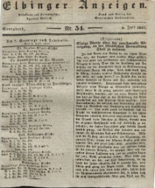 Elbinger Anzeigen, Nr. 54. Sonnabend, 8. Juli 1837