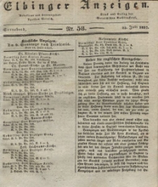 Elbinger Anzeigen, Nr. 58. Sonnabend, 22. Juli 1837