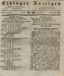 Elbinger Anzeigen, Nr. 62. Sonnabend, 5. August 1837
