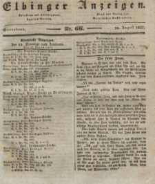 Elbinger Anzeigen, Nr. 66. Sonnabend, 19. August 1837