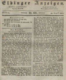 Elbinger Anzeigen, Nr. 69. Mittwoch, 30. August 1837