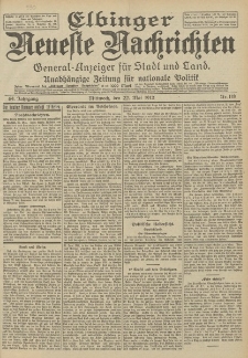 Elbinger Neueste Nachrichten, Nr. 118 Mittwoch 22 Mai 1912 64. Jahrgang